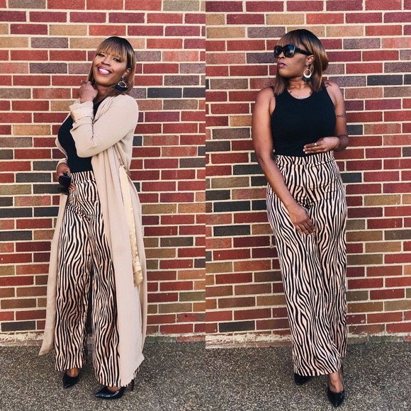 DO+BE COPPER ZEBRA ANIMAL PRINT PANTS - Picture 7 of 8